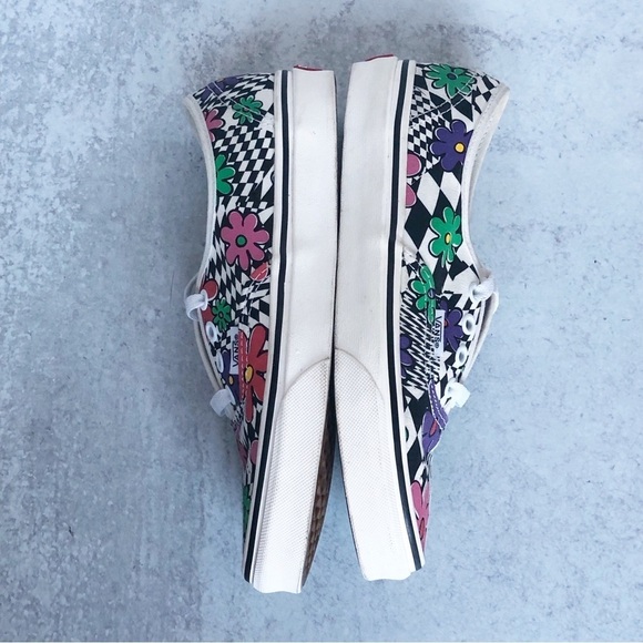 Vans Off The Wall Floral Checkerboard Lace Up Unisex Shoes Size 7 - Picture 12 of 12